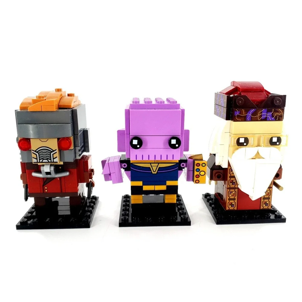 LEGO Brickheadz Lot Of 3 Star Lord (41606), Thanos (41605), Dumbledore (41621)